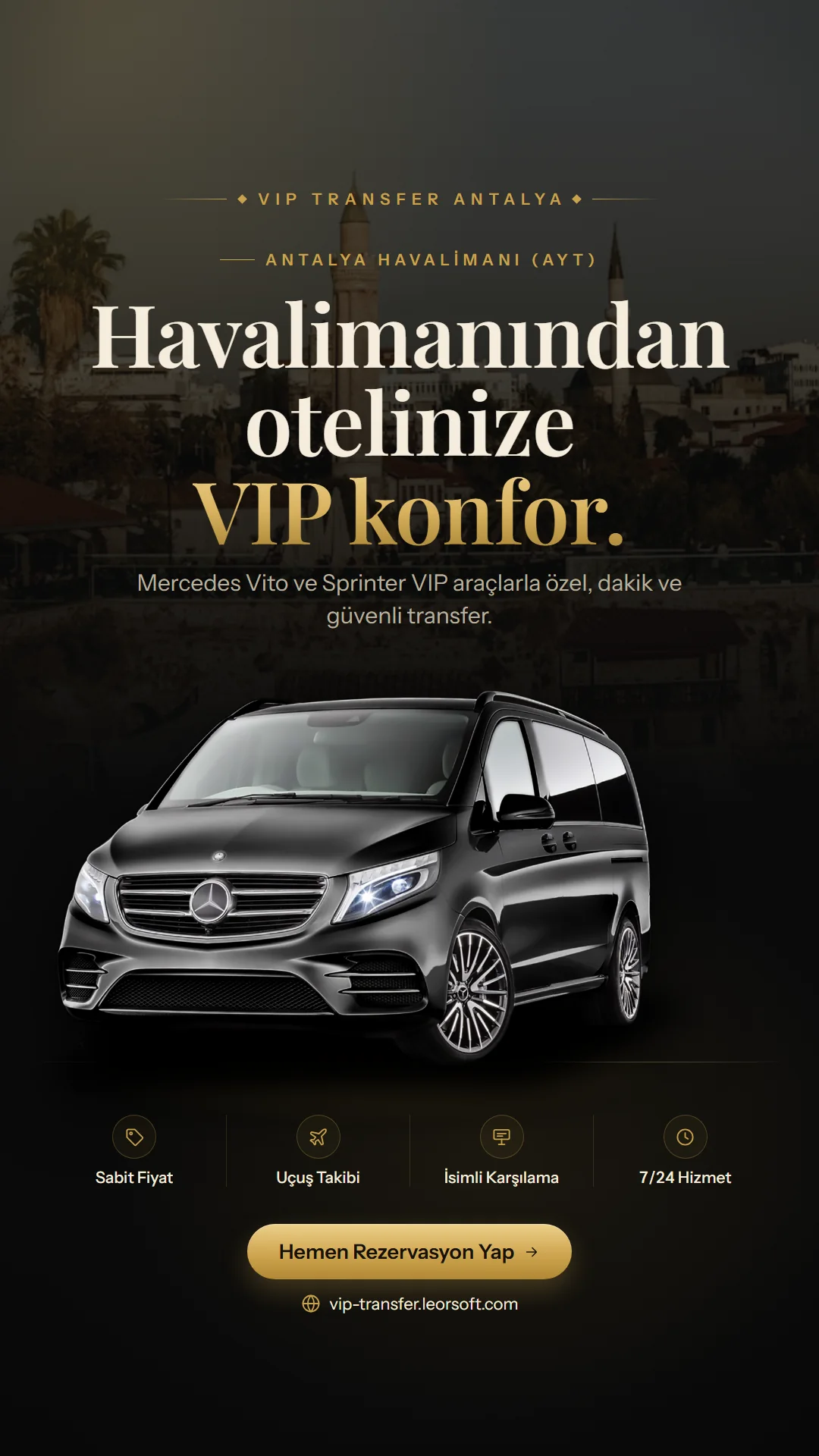 VIP Transfer demosu dikey hikâye görseli